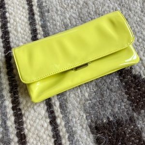 Steve Madden Bsublime clutch in citron with silver chain